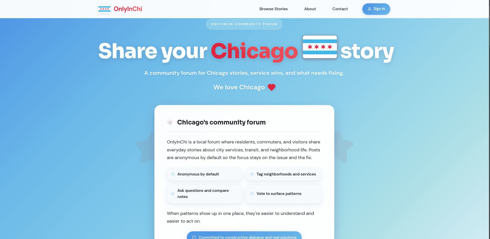 OnlyInChi project screenshot